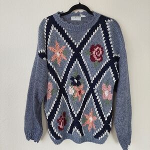 Vintage Maggie Lawrence Sport Knit Grandma Sweater Size Large